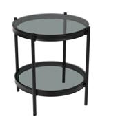 Bendt Ronde Glazen Bijzettafel 'Paw' 45cm, kleur Zwart - thumbnail