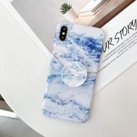 Marmer anti-drop TPU bescherming achtercover voor iPhone XS Max met opvouwbare houder (Z5) - thumbnail