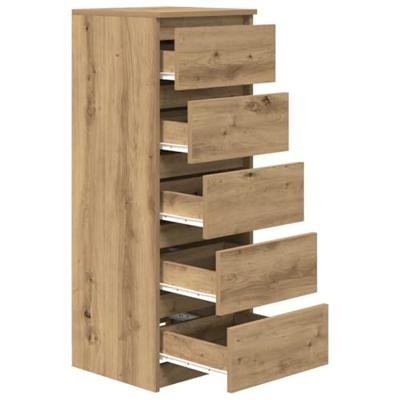 Dressoir met lades 37,5x35x99cm spaanplaat artisanaal eikenhout