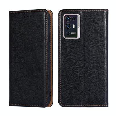 Voor ZTE Axon 30 Pro 5G Glanzen Olie Solid kleur Magnetisch lederen telefoonhoesje