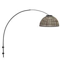 Steinhauer Zwarte wandlampNox Light met bamboe kap Ø60cm - 4407ZW - thumbnail