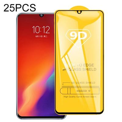 Voor Vivo Z6 25 PCS 9D Full Glue Full Screen Tempered Glass Film