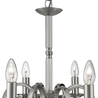 Searchlight Landelijke kroonluchterRichmond 8-lichts 65cm mat zilver - 1508-8SS