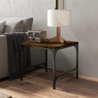 Bijzettafels 2 st 40x40x35 cm bewerkt hout gerookt eiken - thumbnail