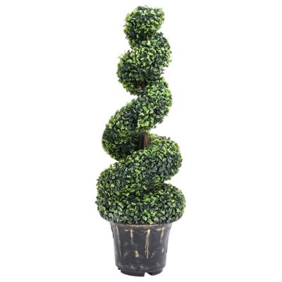 Kunstplant met pot buxus spiraal 100 cm groen