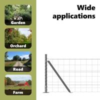 VidaXL Hek met paal grijs 0,6 x 10 m staal en pvc - thumbnail