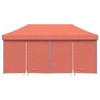 Partytent inklapbaar pop-up met 4 zijwanden terracottakleurig - thumbnail