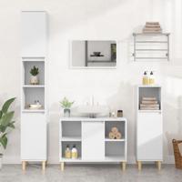 Wastafelkast 80x33x60 cm bewerkt hout wit - thumbnail