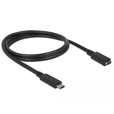 DeLOCK superspeed usb-c 3.1 gen1 male>female verlengkabel (zwart, 1 meter)