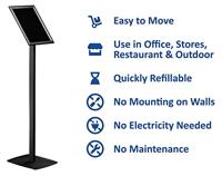 Europel info vloerstandaard voor ft A4, zwart - thumbnail