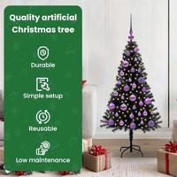 VidaXL Kerstboom met 150 led met standaard zwart 120 cm pvc - thumbnail