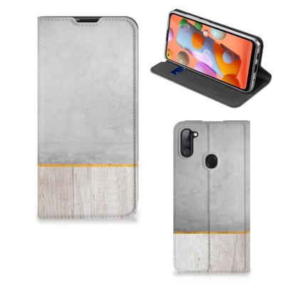 Samsung Galaxy M11 | A11 Book | Wallet Case | Wood Concrete