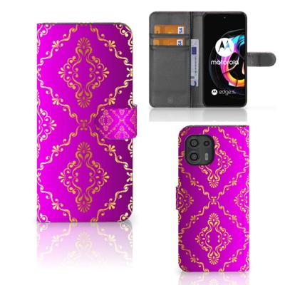 Wallet Case Motorola Edge 20 Lite Barok Roze | Portemonnee hoesje Wallet Case Motorola Edge 20 Lite Barok Roze | Portemonnee hoesje