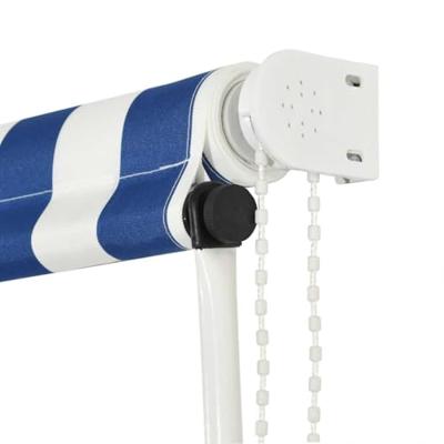 Luifel uittrekbaar 400x150 cm blauw en wit - thumbnail