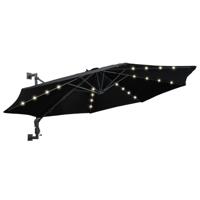VidaXL Wandparasol met led's 300 cm zwart - thumbnail