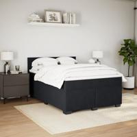 Boxspring met matras fluweel zwart 140x190 cm - thumbnail