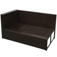 8-delige Loungeset met kussens poly rattan bruin - thumbnail