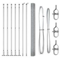 VidaXL Afrasteringspaal zilver 10 x 1,5 m (19 x 19 mm gaas) staal - thumbnail