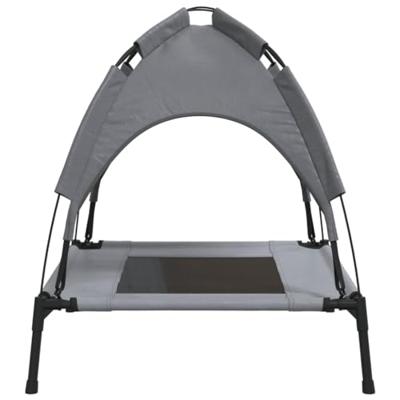 VidaXL Hondenmand met luifel oxford stof en staal antracietkleurig