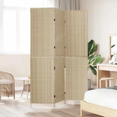 Kamerscherm Beige 147 x 180 cm poly rattan