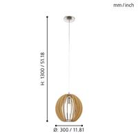 Eglo HanglampCossano 30cm Maple hout - 94764 - thumbnail