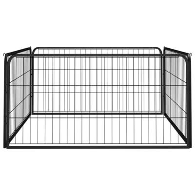 Hondenkennel 4 panelen 100x50 cm gepoedercoat staal zwart