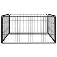 Hondenkennel 4 panelen 100x50 cm gepoedercoat staal zwart - thumbnail