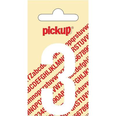 Plakcijfer Nobel Sticker witte cijfer 3 Pickup - Pickup
