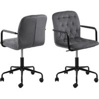 Bendt Bureaustoel 'Anky' Velvet, kleur Grijs - thumbnail