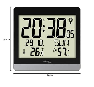 Technoline klok WS 8014, digitaal, radiogestuurd, ft 20 x 2,9 x 18,9 cm Technoline klok WS 8014, digitaal, radiogestuurd, ft 20 x 2,9 x 18,9 cm