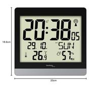 Technoline klok WS 8014, digitaal, radiogestuurd, ft 20 x 2,9 x 18,9 cm - thumbnail