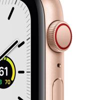 Apple Watch SE LTE MYEY2FD/A - 44 mm, pruimkleurige sportlus - goud - thumbnail