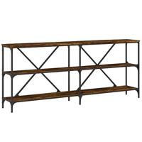 Wandtafel 180x30x75 cm bewerkt hout en ijzer gerookt eikenkleur - thumbnail