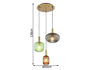 Globo HanglampNormy messing rond - 15469-3H