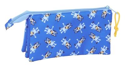 Pennenetui met 3 vakken Bluey Let's play Blauw 22 x 12 x 3 cm