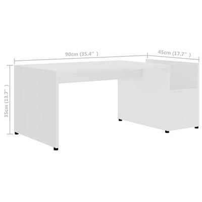 VidaXL Salontafel 90x45x35 cm bewerkt hout wit VidaXL Salontafel 90x45x35 cm bewerkt hout wit