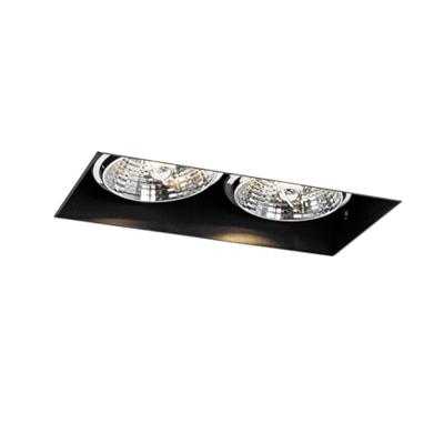 QAZQA Set van 6 inbouwspots zwart GU10 70mm 2-lichts trimless - Oneon