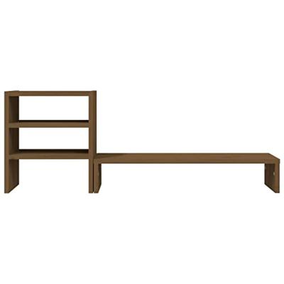 Monitorstandaard 81x20x30 cm massief grenenhout honingbruin Monitorstandaard 81x20x30 cm massief grenenhout honingbruin