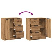 Dressoir 60x30x70 cm bewerkt hout artisan eikenkleurig - thumbnail