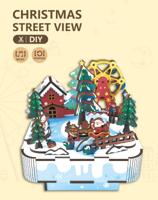 PlayfulMario Christmas Street View met muziek Houten Modelbouw Creatief & Educatief - thumbnail