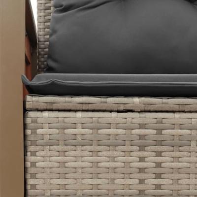 Tuinbank 2-zits met kussens poly rattan grijs Tuinbank 2-zits met kussens poly rattan grijs