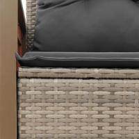 Tuinbank 2-zits met kussens poly rattan grijs - thumbnail