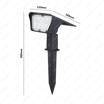 Set van 6 Odessa solar prikspots - Incl. Schemerschakelaar - 6000K daglicht wit - 2 lichtstanden - 300 lumen - 6-12 uur brandtijd - Kantelbaar - IP65 waterdicht - thumbnail