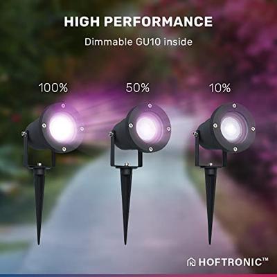 Set van 3 Sydney Smart prikspots - RGBWW - Wifi + Bluetooth - 5,5 Watt 400 lumen - IP65 Waterdicht - 1,5m netsnoer - Bestuurbaar via App - Google Home, Amazon Alexa en Siri - Zwart - Tuinspots