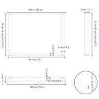Eettafelpoten 3 st U-vormig 100x(72-73) cm staal wit - thumbnail