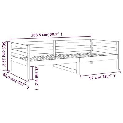 Slaapbank zonder matras 80x200 cm massief grenenhout