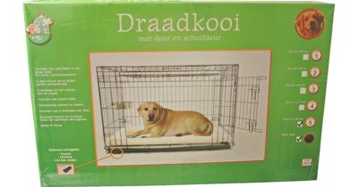 Draadkooi met deur en schuifdeur nr. 5 zwart 123x77x83 cm Gebr. de Boon - Gebr de boon