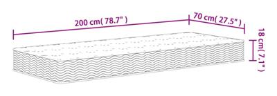 Binnenveringmatras middelhard 70x200 cm - thumbnail