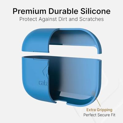 Catalyst Slim Case voor AirPods Pro Skin voor Apple AirPods Pro Charging Case, verwisselbare kleuren, beschermhoes Soft Skin, compatibel draadloos opladen - Blauw