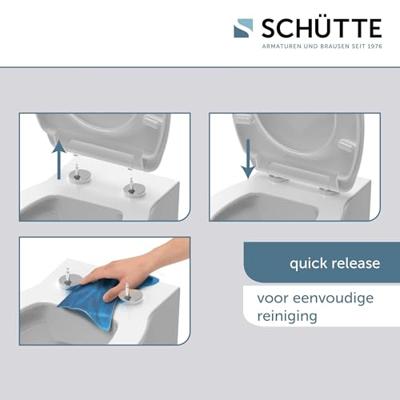 Schutte Duroplast High Gloss WC-bril ROUND DIPS met soft-close en quick-release
 82593
